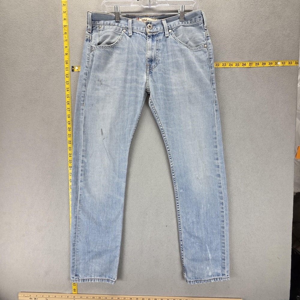 Vintage Levis Engineered Jeans Mens 32x32 Blue Light Wash 504 Straight Zip Fly